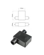 Ionnic SY2915-BLK 17.5mm Cable, Double Cable Entry - Black Battery Terminal Insulator (Pack QTY 1)